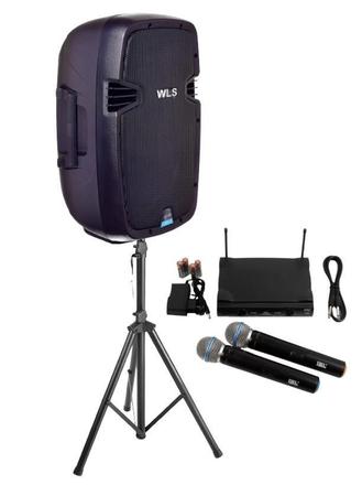 Imagem de Caixa Wls J10 Pro Ativa 150W Rms Usb Bt+2 Mic S/Fio+Pedestal