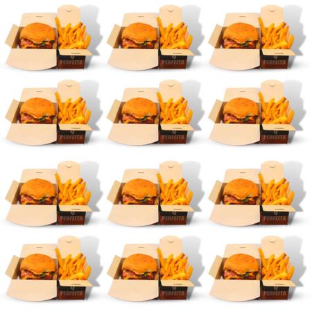 1000 Embalagem Delivery Mini Hamburguer Lanches Batata Frita