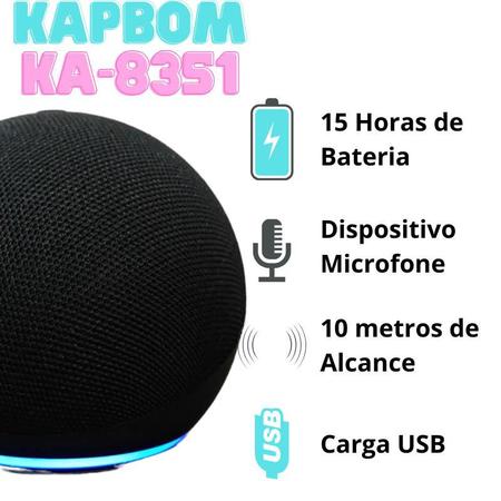 Imagem de Caixinha De Som Portátil Bluetooth Pendrive Formato Alexa