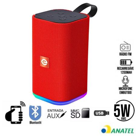 Imagem de Caixinha de Som Soundbox Bluetooth Multimidia Portátil USB MicroSD Auxiliar Exbom CS-M31BTL 5W