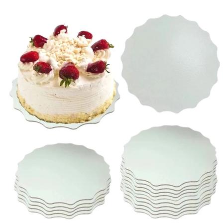 Imagem de Cake Board 20 Cm Base para Bolo Ondulada Mdf Branco (15 Unidades)  Digoarts 