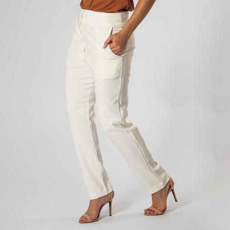 Calça Alfaiataria Feminina Cintura Alta Com Botões E Bolsos - Zafina Imagem de Calça Alfaiataria Feminina Cintura Alta Com Botões E Bolsos