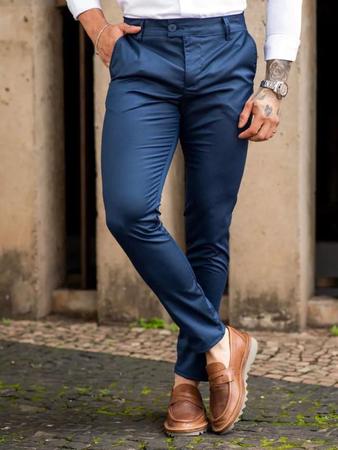 Cal a Alfaiataria Masculina Italiana Skinny Azul Marinho