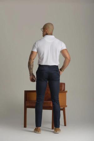 Calça Alfaiataria Masculina Skinny Casual Esporte Fino Azul Marinho - Conquest Imagem de Calça Alfaiataria Masculina Skinny Casual Esporte Fino Azul Marinho - Conquest