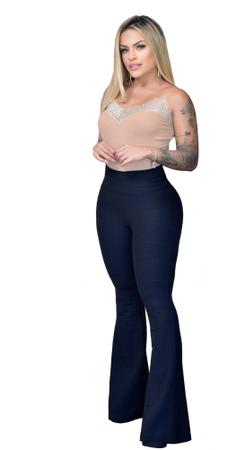 Calça bandagem best sale flare para baixinhas