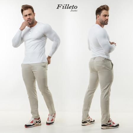 Calça bege sale esporte fino