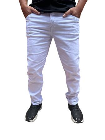 Imagem de Calça Branca Masculina Sarja Basica jeans com elastano