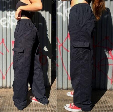 Calça Cargo Feminina Jeans Com Bolsos Cintura Alta Modelo, 48% OFF