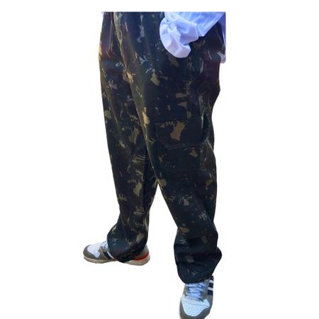 Imagem de Calça Cargo Militar Tatica Camuflada exercito Casual Skate Sarja Resistente VERDE