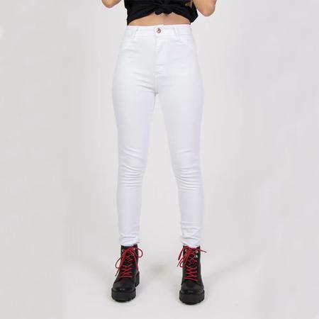 Cal a Cintura Alta Feminina Branca Lady Rock Cal a Feminina