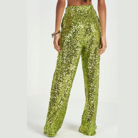 Imagem de Calça Colcci Pantalona Wide Paetê Verde