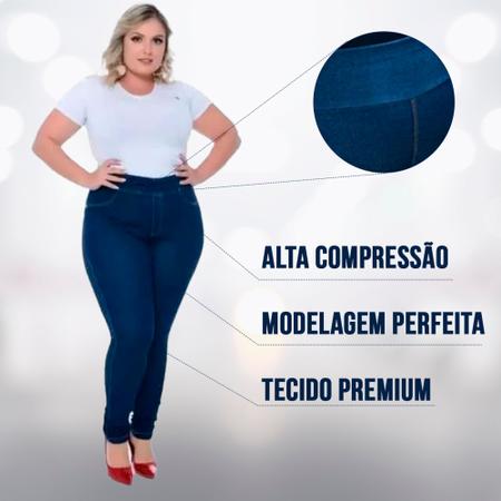 Calça Legging Plus Size Premium Cós Alto Modela Cintura