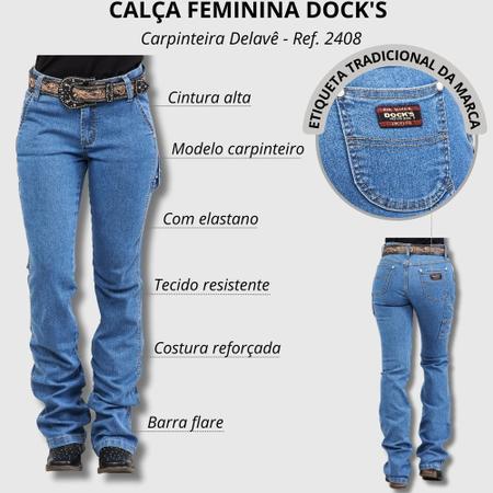 Imagem de Calça Country Carpinteira Feminina Docks Flare Ref. 0202408-025 - Escolha a cor