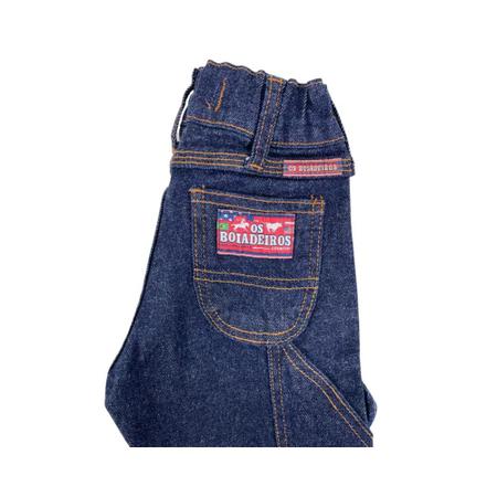 Imagem de Calça Country Carpinteira Jeans Infantil Os Boiadeiros Azul Escuro Ref.470