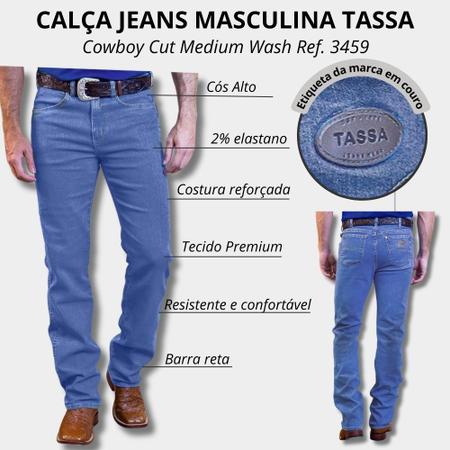 Calça Country Jeans Masculina Tassa Original Cowboy Cut Medium Wash Ref.  3459 - Calças Jeans Masculina - Magazine Luiza