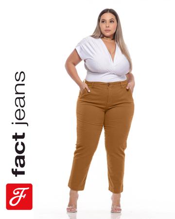 Calça Cropped Cintura Alta Fact Jeans L967 Imagem de Calça Cropped Cintura Alta Fact Jeans L967