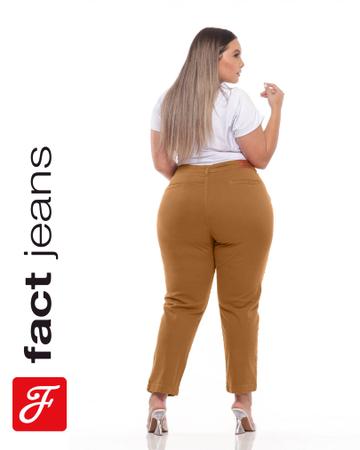 Calça Cropped Cintura Alta Fact Jeans L967 Imagem de Calça Cropped Cintura Alta Fact Jeans L967