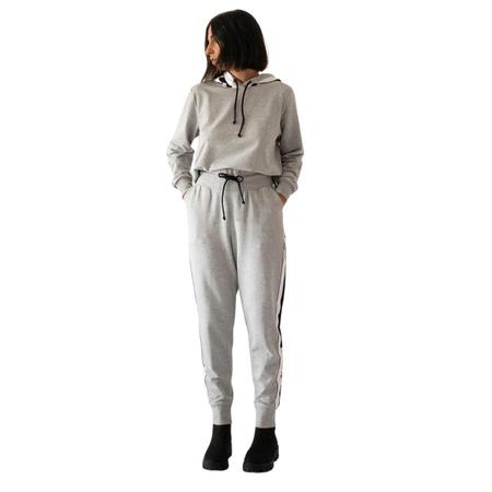 Calça moletom feminina sales com listras laterais