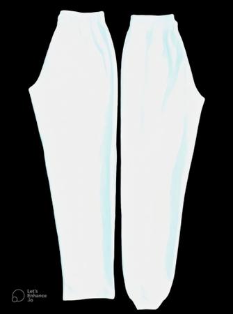 Imagem de calça de moletom flanelada sem bolso cor branca com barra reta ou punho