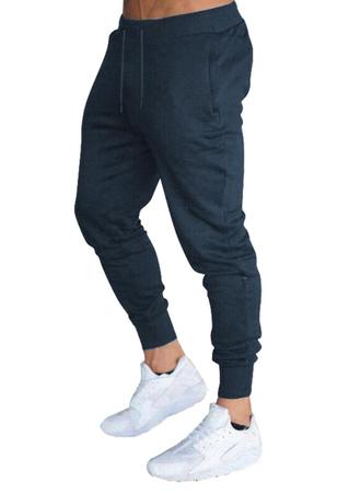 Imagem de  Calça de Moletom Jogger Slim Fit Básica Lisa Masculina - M9