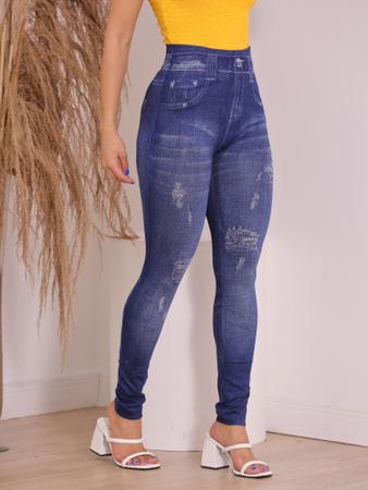 Calça fake jeans feminina - Top - Calça Feminina - Magazine Luiza