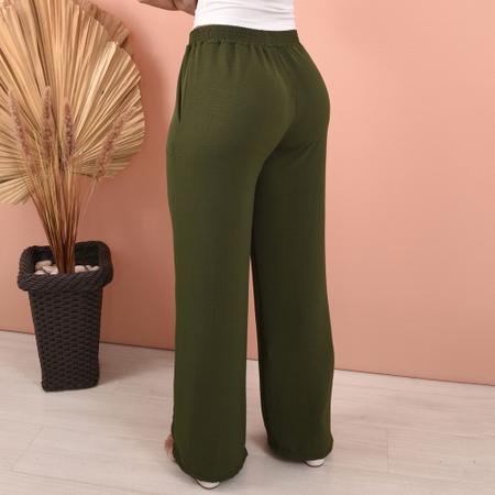 Imagem de Calça Feminina Alfaiataria Estilo Pantalona Básica Com Bolso