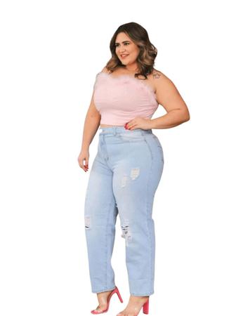 Calça Feminina Jeans Claro Cós Alto Premium Plus Size - VL MODAS - Calça  Plus Size Feminina - Magazine Luiza