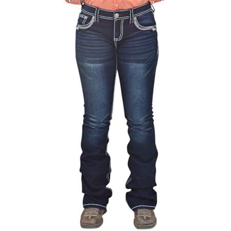 Cal a Feminina Jeans Country Grace In LA Corte Flare Degrad Dark