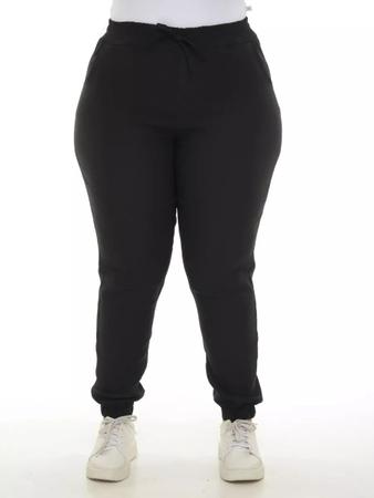 Imagem de Calça Feminina Jogger Plus Size Calça Bengaline Com Elástico Modinha Modelagem Premium Grande