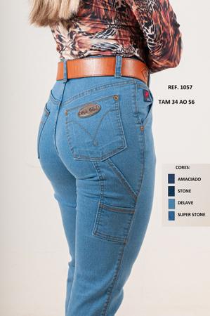 Cal a Feminina Modelo Carpinteira Estilo Country Vaqueira 34 Ao 48