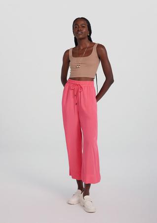 Calca pantacourt cintura best sale alta