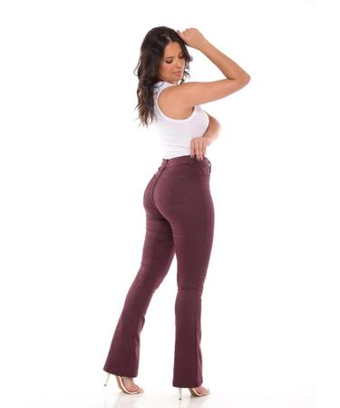 Calça jeans bordo best sale feminina