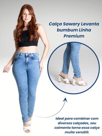 Imagem de Calça Feminina Sawary Jeans Levanta Bumbum Original Premium Elastano Bonita Empina Bumbum
