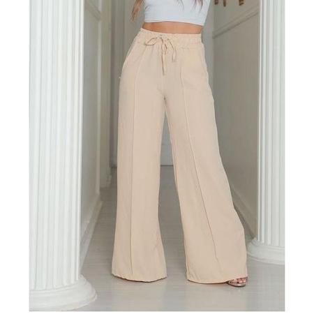 Cal a flare casual el stico na cintura modal Fil Modas Cal a