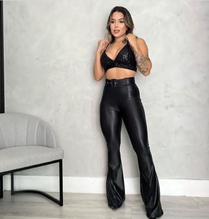 Calça flare hotsell cirre cintura alta