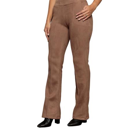Calça flare feminina em suede sales