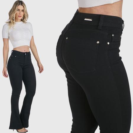 Cal a Flare HNO Jeans Petit Preta Cal a Jeans Feminina