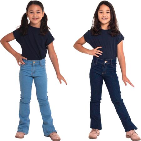 Calça Flare jeans infantil feminina juvenil - Prime star - Roupa