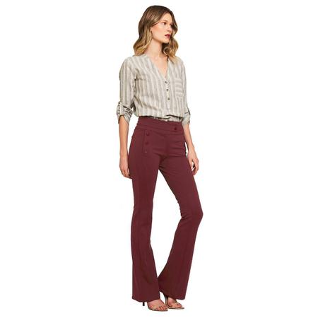 Cal a Flare Miss Joy Feminino Malha Power Bot es Vinho 6513