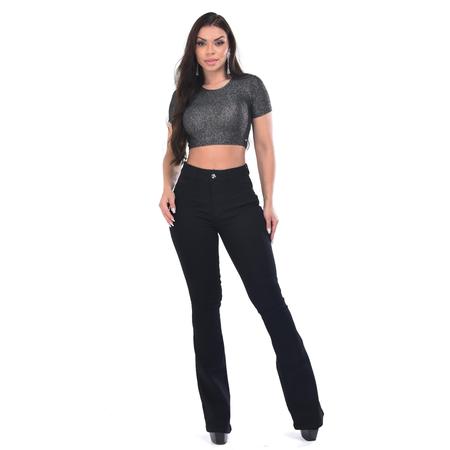 Cal a Flare preta Sarja Feminina Social Casual sele o jeans