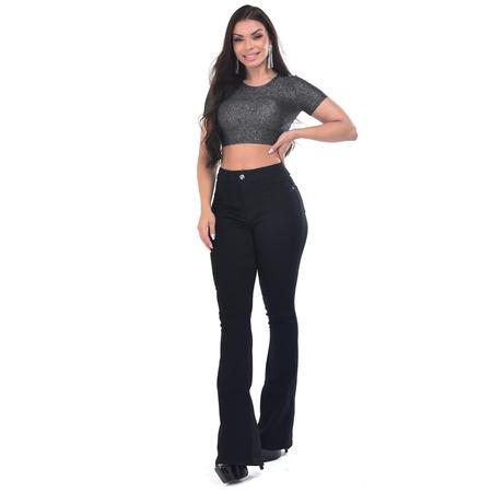 Calça sarja feminina best sale preta