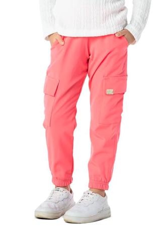 Imagem de Calça Infantil Feminina Cargo Jogger Pink