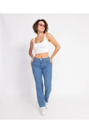 Calça Jeans Básica Tendência y2k Calça Denim Mom Casual - Biotipo