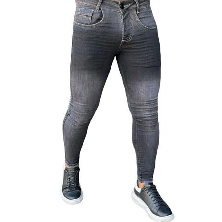 Calça jeans com sales faixa lateral masculina