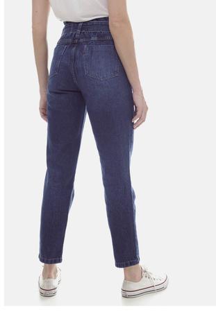 Calça jeans feminina cintura alta clochard escura - R$ 84.90, cor