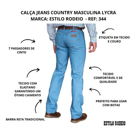 Calça Masculina Country Rodeio Cowboy Jeans Reta Elastano Carbono-7004 -  Laço Certeiro - Calças Jeans Masculina - Magazine Luiza