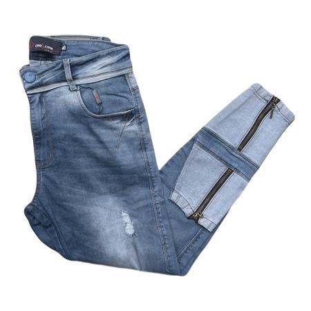 Imagem de Calça Jeans Destroyed Masculina Skinny Premium Zíper Barra