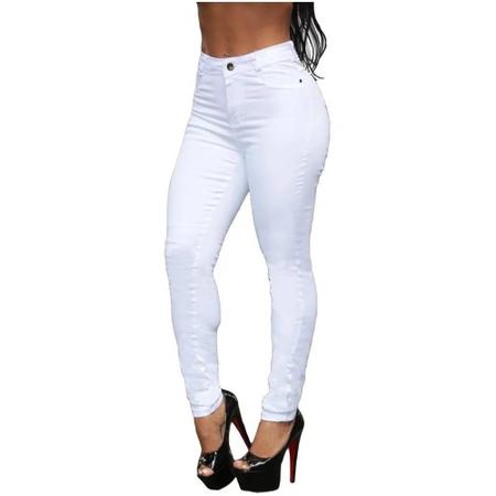 Imagem de Calça Jeans Feminina Branca Enfermagem Cintura Alta