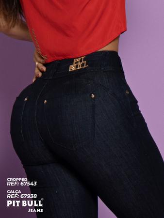Imagem de Calça Jeans Feminina Cintura Alta Com Corrente Pit Bull-67938