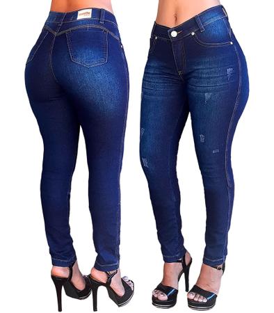 Shorts jeans feminino cintura alta com lycra - R$ 49.90, cor Azul (de  tecido, cós alto) #27284, compre agora